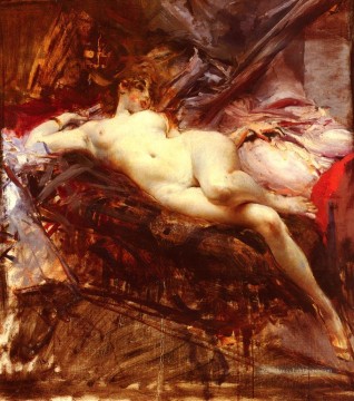  reclining tableaux - Nu de style Nu Giovanni Boldini